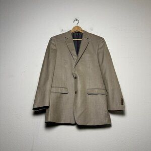 Michael Kors Blazer Coat Jacket Men 46R Beige Brown Formal Silk Wool Prep Polka